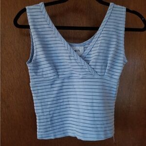 Blue Striped Sleeveless Top